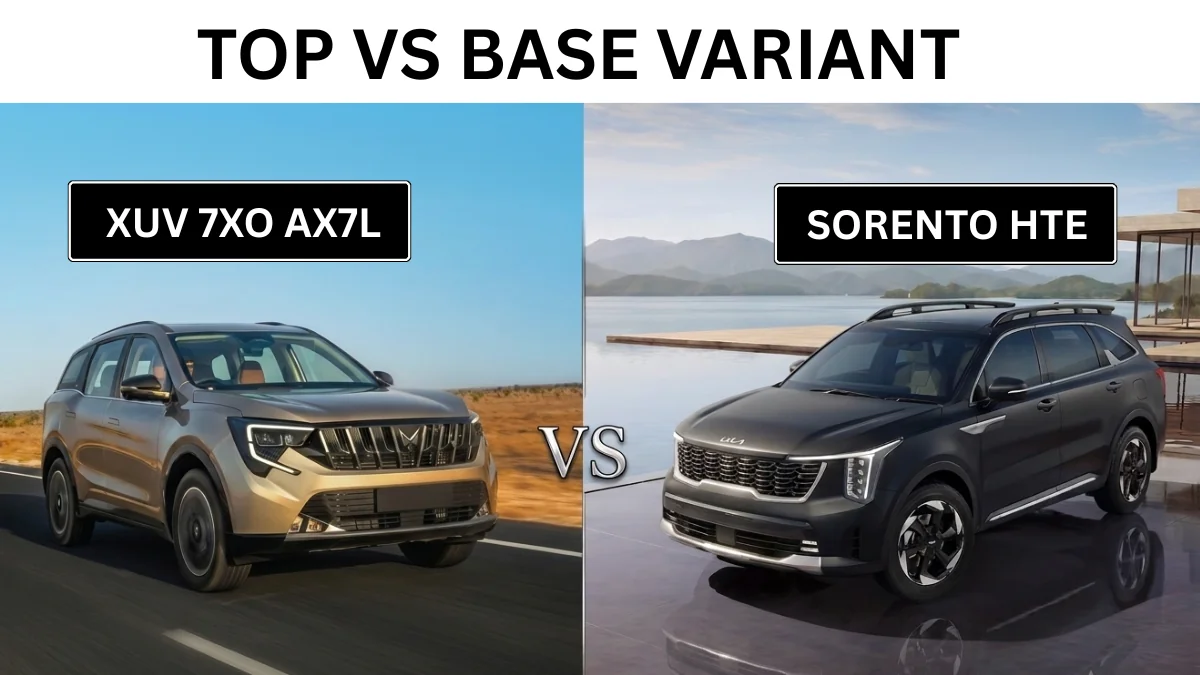 Kia Sorento Base Vs Mahindra XUV 7XO Top Variant: Price, Specs, Features Compared News Image