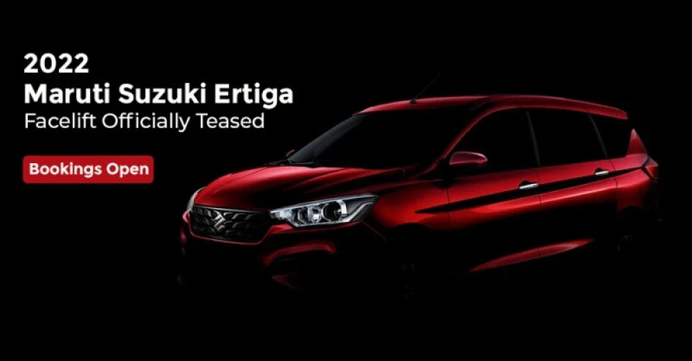2022 Maruti Suzuki Ertiga Facelift Officially Teased, Bookings Open