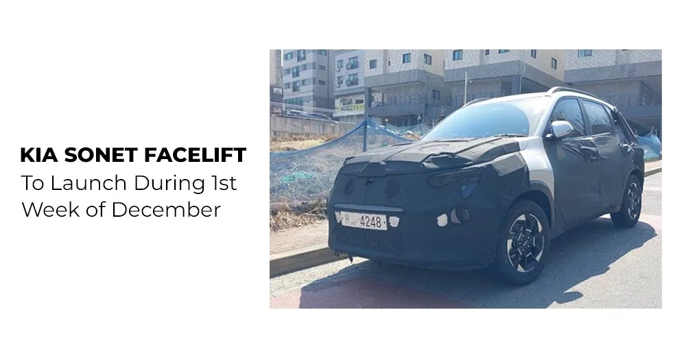 KIA Sonet Facelift to Launch During 1st Week of December