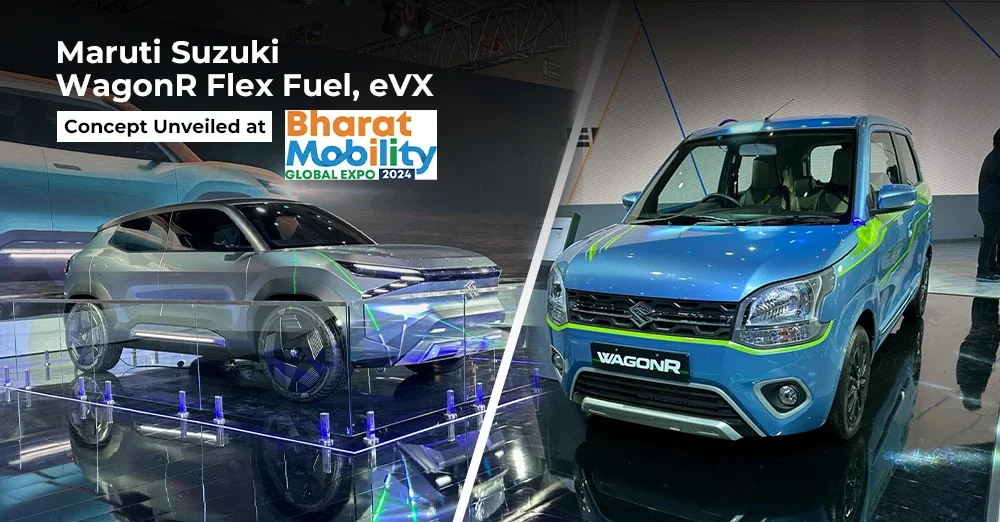 Maruti Suzuki WagonR Flex Fuel, eVX Concept Showcased at BMGE 2024