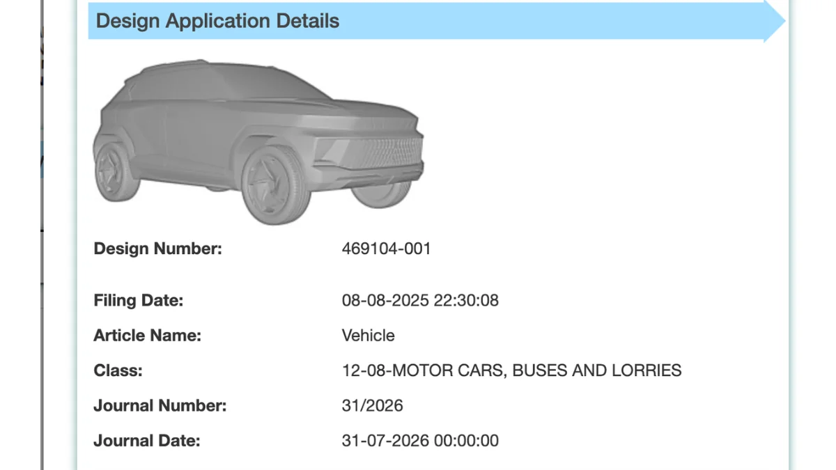 Mahindra Vision X Design Patented India