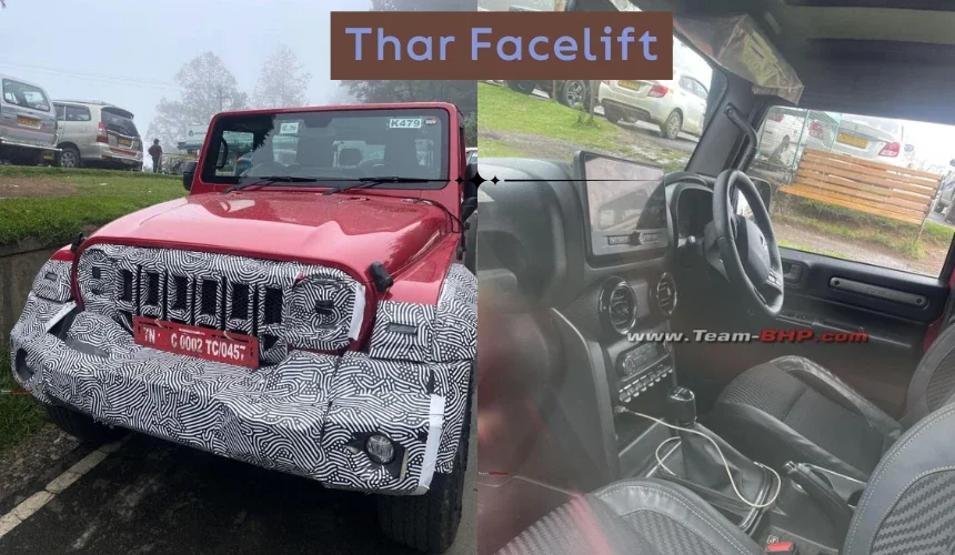 Mahindra Thar Facelift 3-door Interior Revealed in Fresh Spy Shots