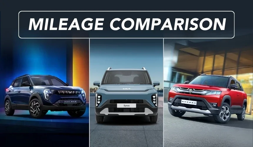 Mileage Comparison - Kia Syros Vs Brezza Vs XUV 3XO