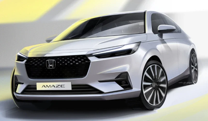 2024 Honda Amaze Official Sketches Revealed Ahead of Launch