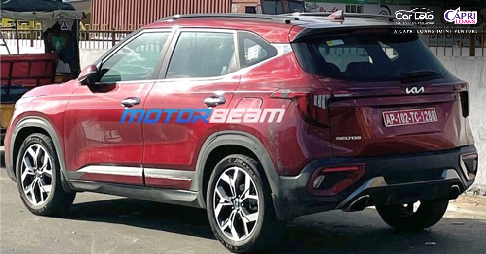 kia seltos facelift spied