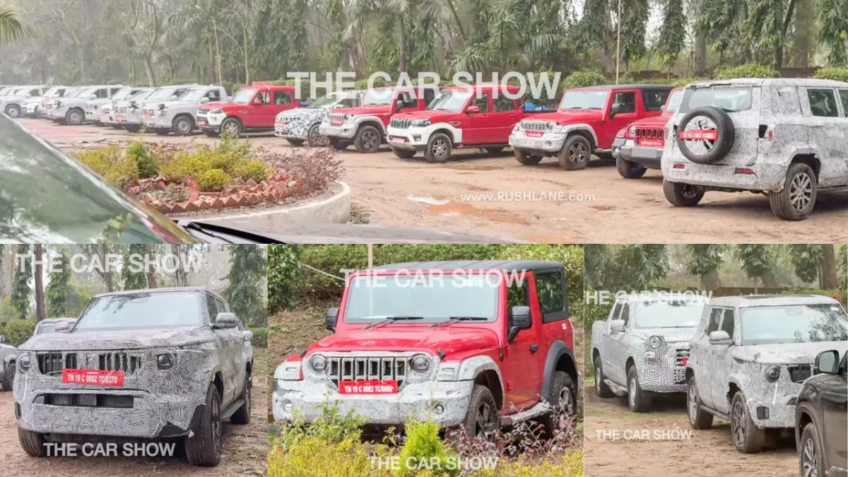 Mahindra Test Mule Convoy Spotted - New Scorpio N, Thar, Vision S, and More