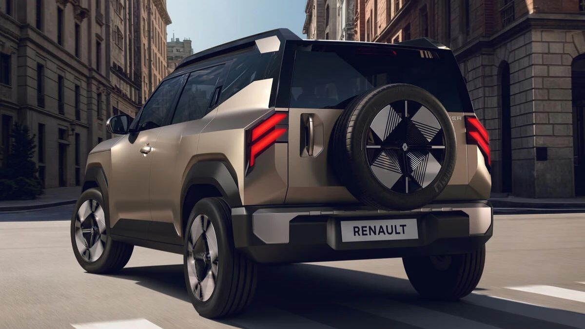 Renault Bridger tailgate mounted spare wheel