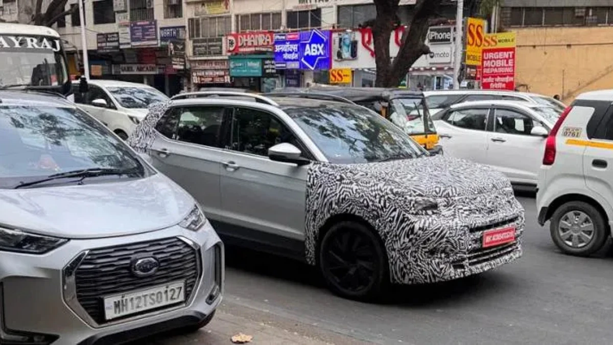 VW Taigun facelift Spotted Testing